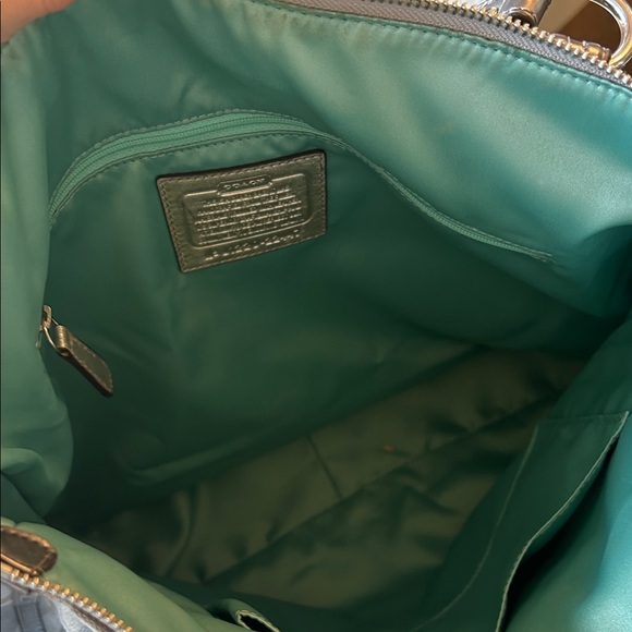 Coach Silver and Gray Signature Shoulder Bag - Picture 3 of 4